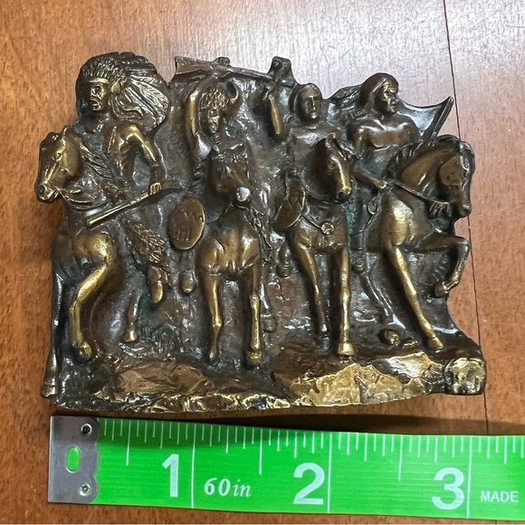 Vintage Bergamot Brass Works Belt Buckle 3D Native American USA Made in 1979 - Picture 10 of 12